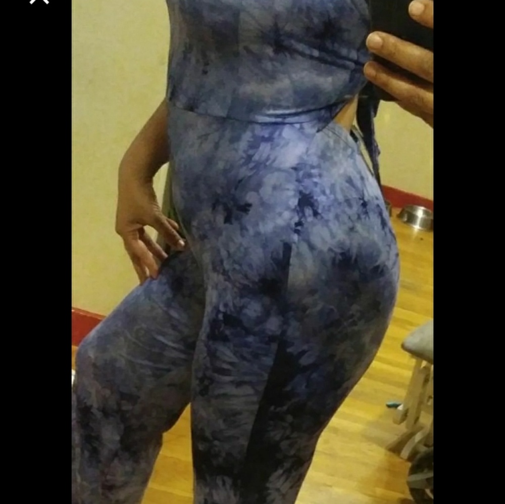 Tie dye blue jumpsuit NWOT